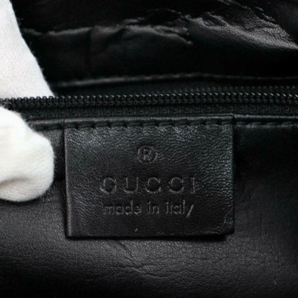 Gucci Jackie Triangular Shaped Purse Black Large G Logo Print Leather And Canvas - Picture 5 of 8